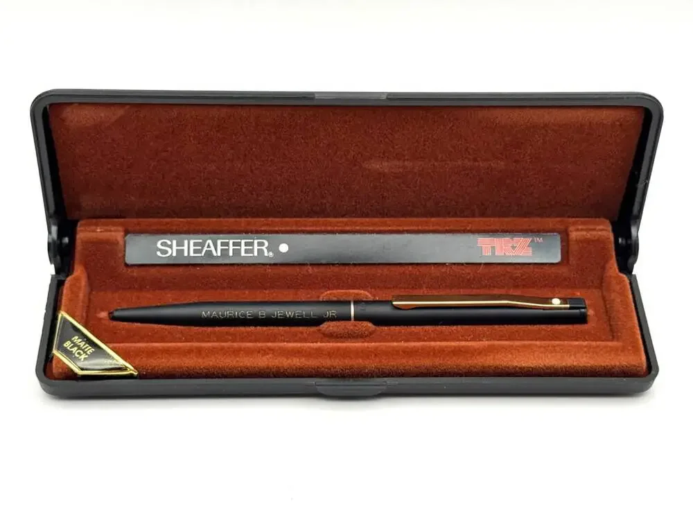 Sheaffer TRZ Twist White Dot Ballpoint Pen Malone B Jewell Jr Case Vintage